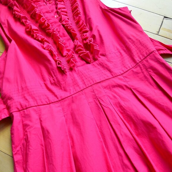 ELIZA J New York Size 14 Ruffle Chest Shift Dress Party Evening Wear Tie Waist - Picture 5 of 13